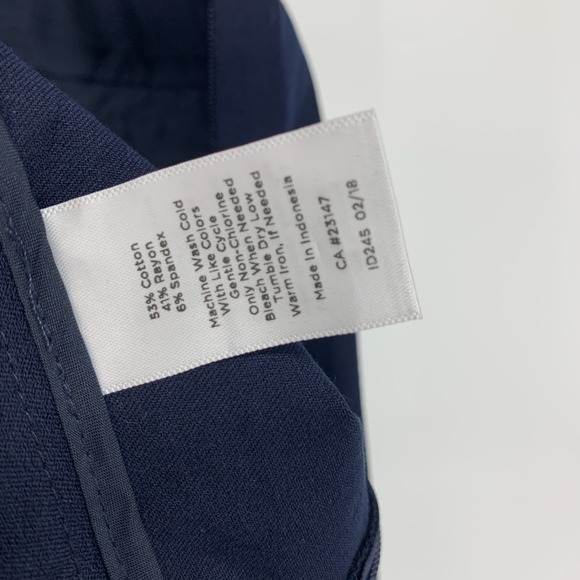 Talbots Pants Womens Size 16 Petite Navy Blue Chatham Ankle Cotton Bi Stretch - Picture 11 of 11